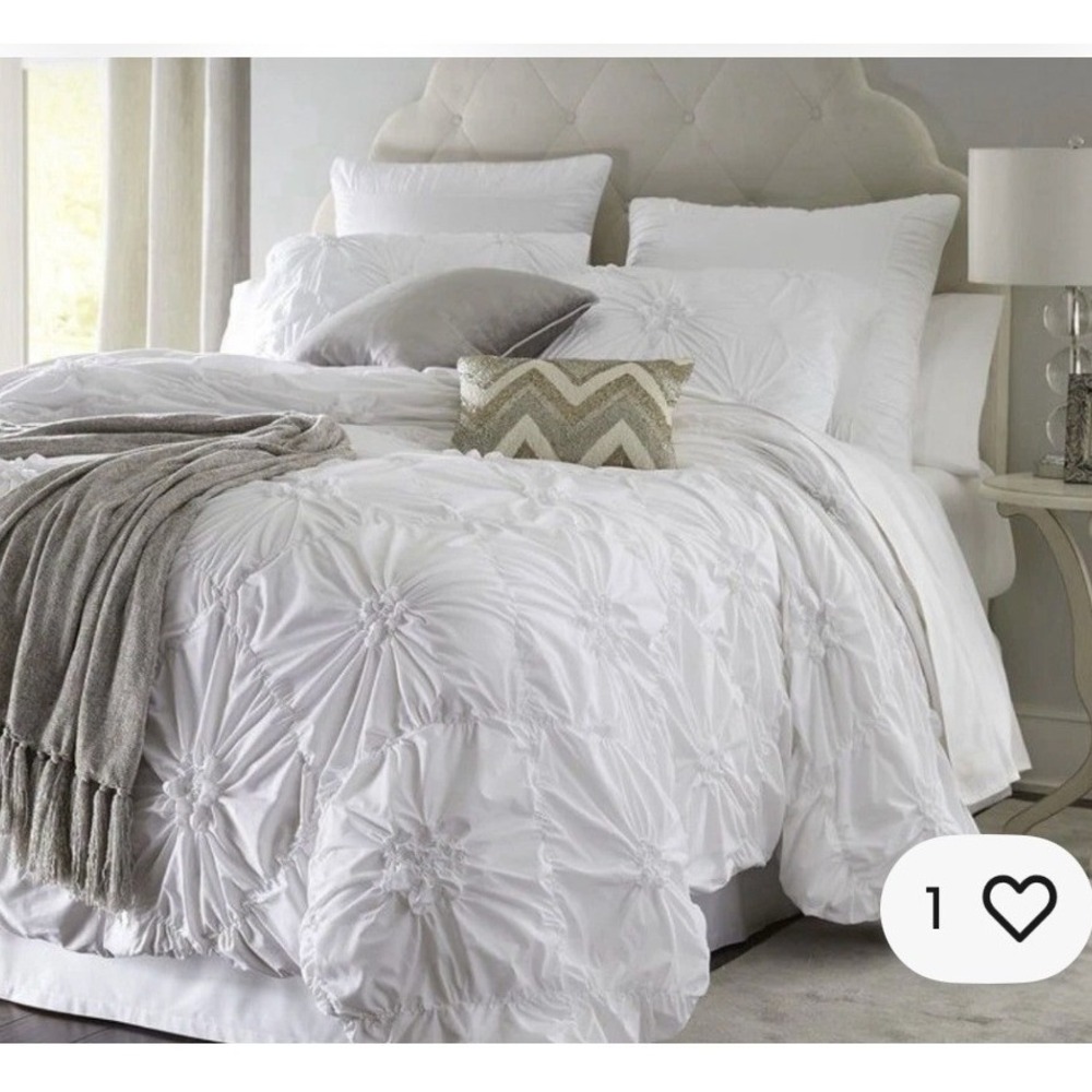 Pier 1 Imports Savannah Duvet Cover Full Queen White New Cotton‎